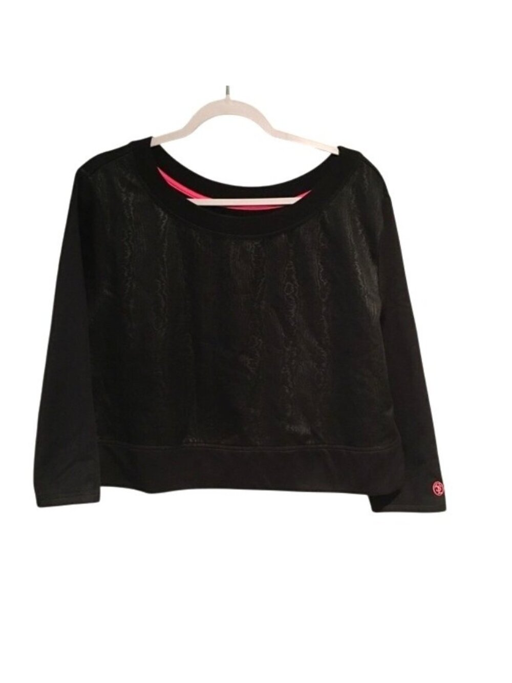 Livi Active Sophie Theallet Womens Top Crop Workout 3/4 Sleeves Black 22/24 NWOT